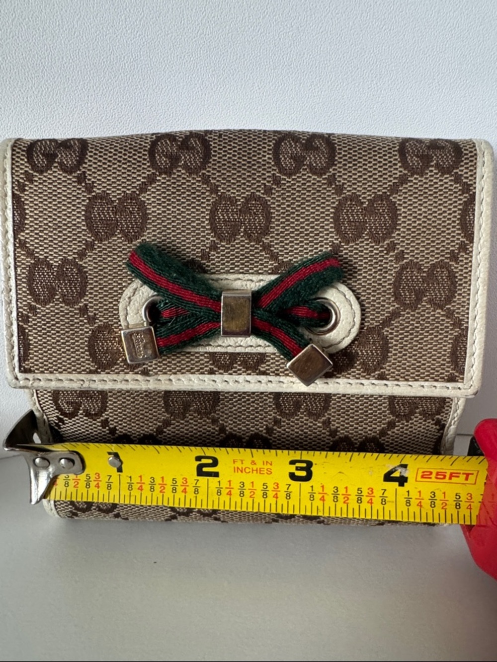 Gucci Compact Princy Wallet with Sherry Line Ribbon Bow GG monogram canvas - Picture 11 of 12